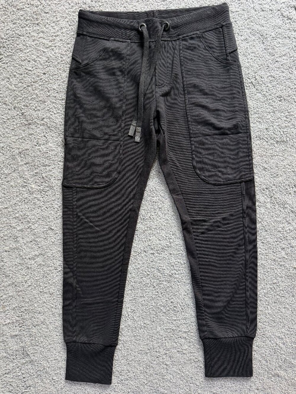 AETHER Apparel Felix Pant Onyx Black Quilted French Terry Jogger Men Size S -EUC